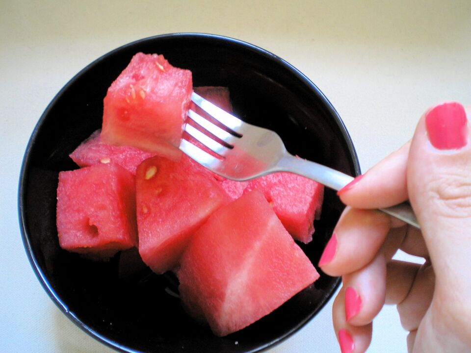 O princípio da operação da dieta de melão de água